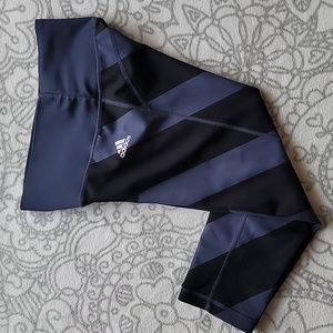 Adidas Women's Climalite Athletic Capris Black Blue XS